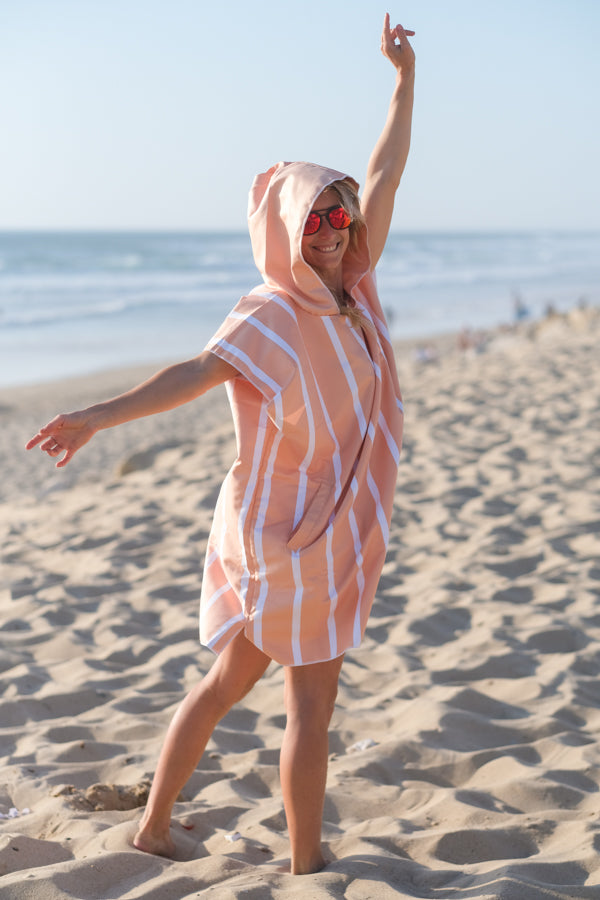 Poncho microfibre Adulte - PEACH